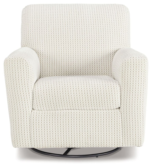 Herstow - Swivel Glider Accent Chair - Ivory