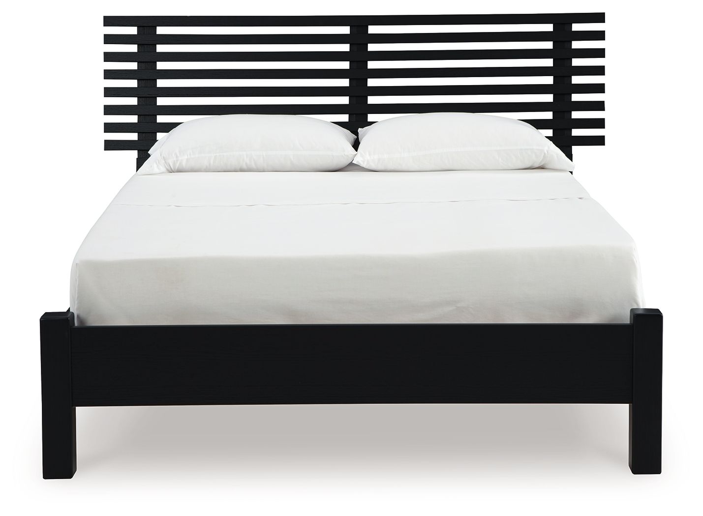 Danziar - Full Slat Panel Bed With Low Footboard - Black