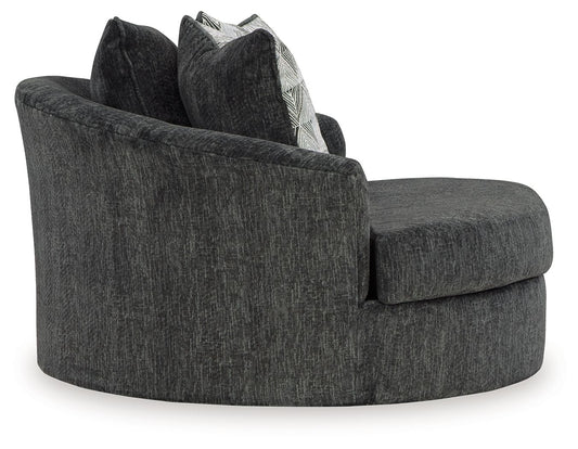 Biddeford - Oversized Swivel Accent Chair - Shadow