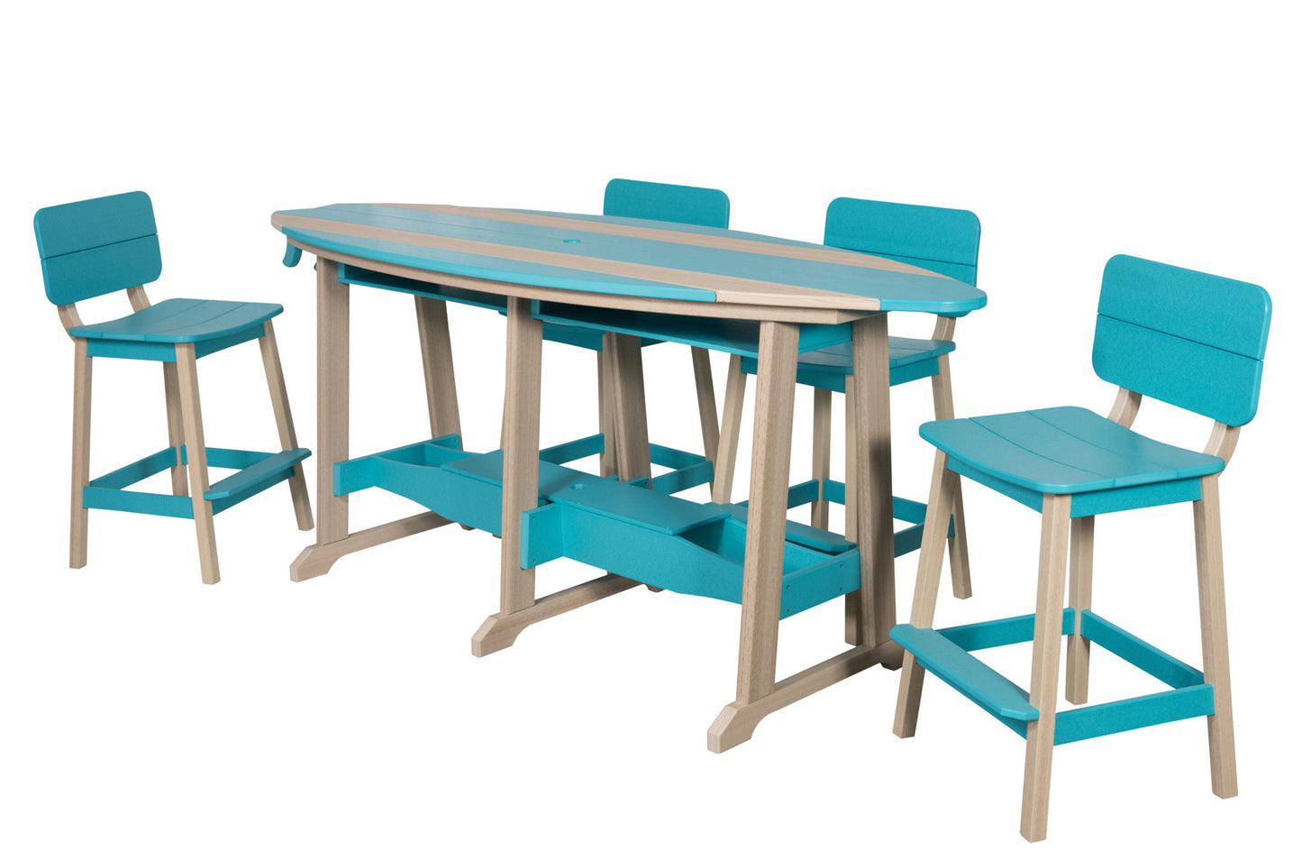 8' SurfAira Bar Table Wood Grain