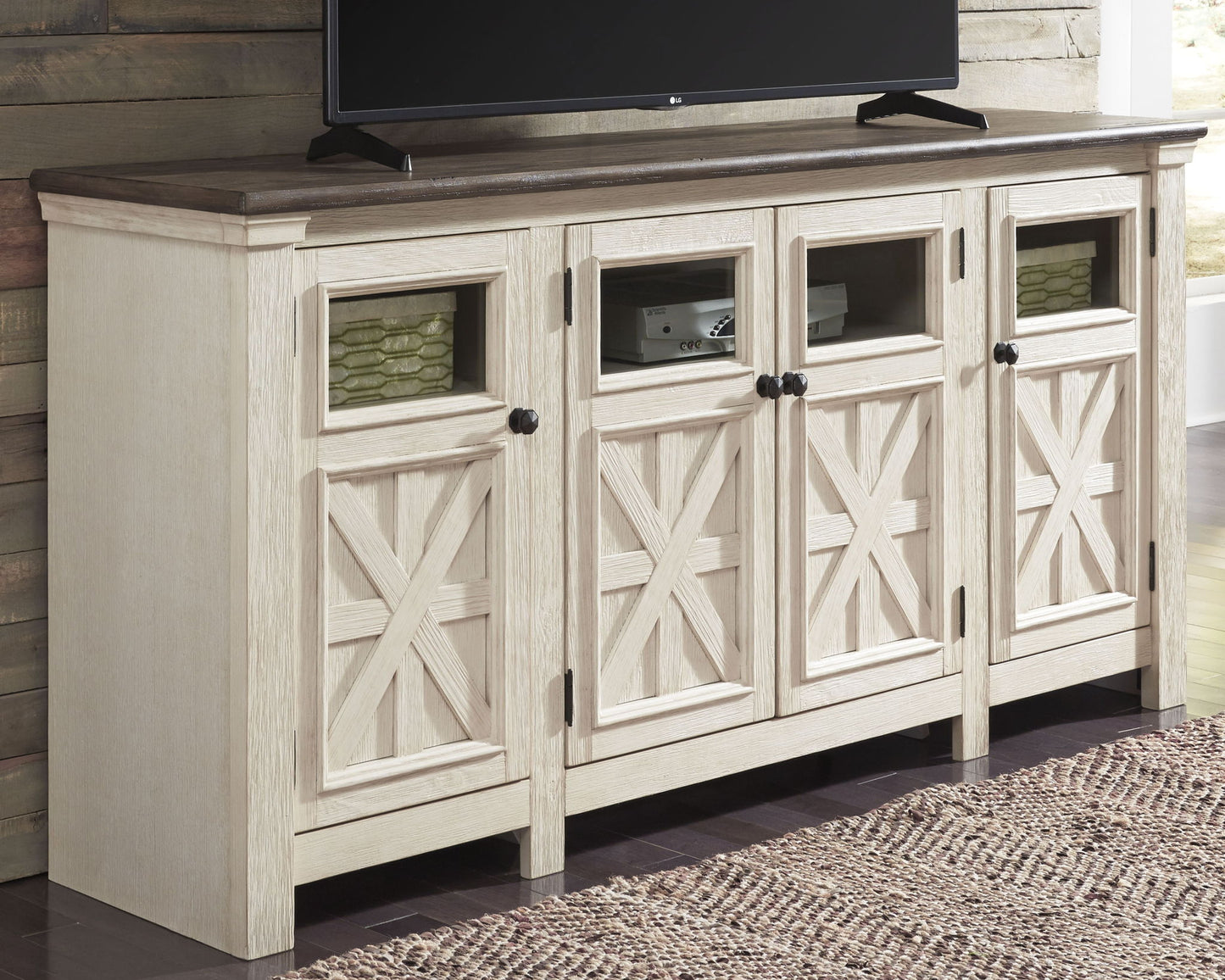 Bolanburg - Extra Large TV Stand - White / Brown / Beige