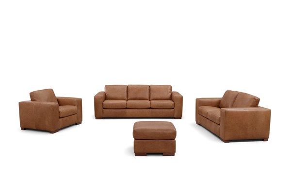 INGLEWOOD OTTOMAN -VINTAGE BROWN DERBY