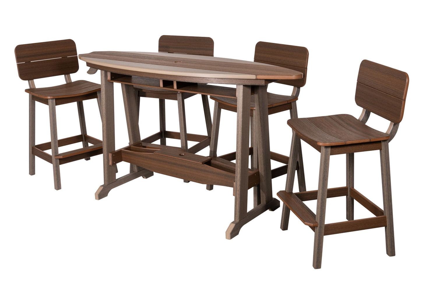 6' SurfAira Bar Table Wood Grain