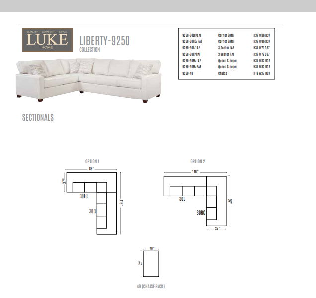 Liberty 2 piece Sectional with Sleeper