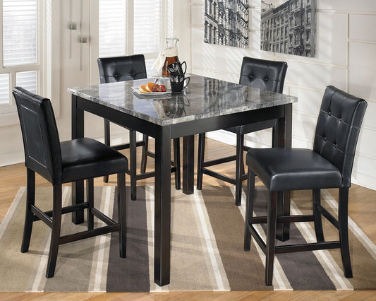 Maysville - Square Counter TBL Set (Set of 5) - Black