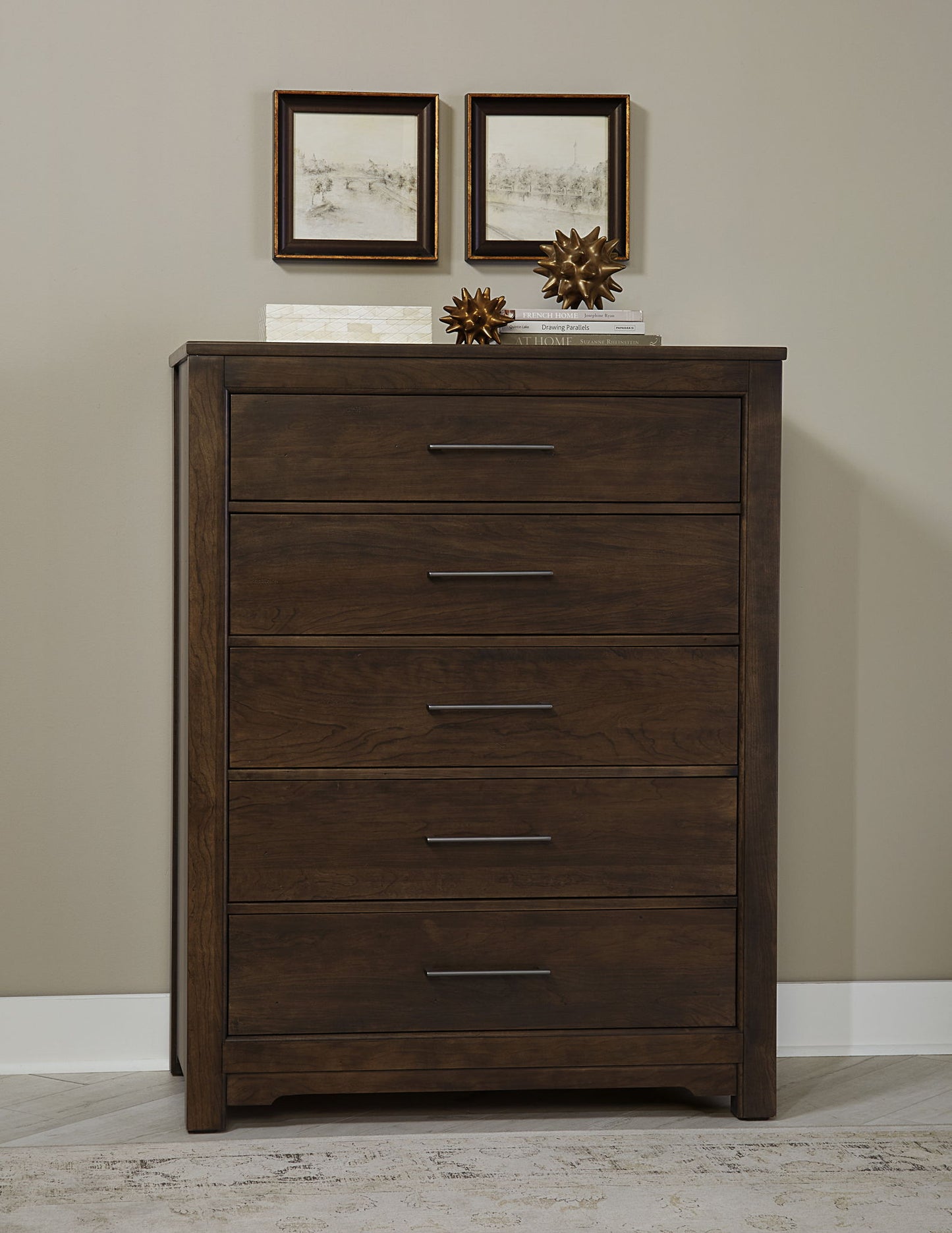 Crafted Cherry - 5 Drawers Chest