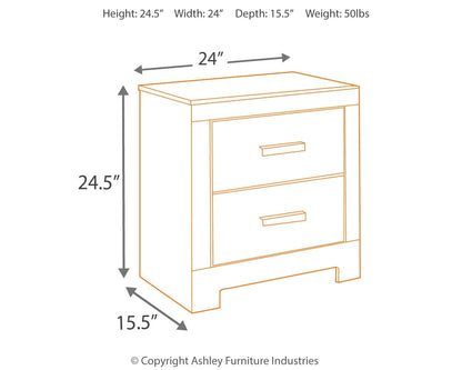 Culverbach - Two Drawer Night Stand - Gray