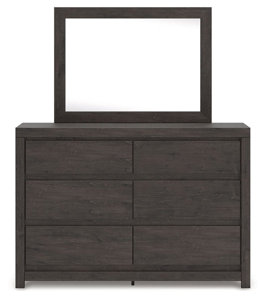 Fraluna - Dresser And Mirror - Charcoal