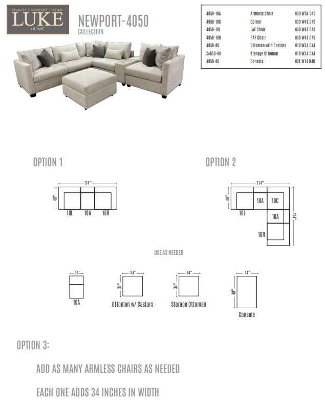 Newport 5pc Sectional