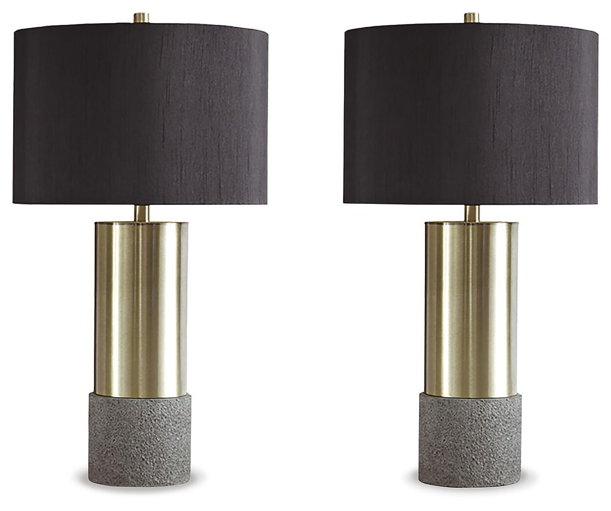 Jacek - Metal Table Lamp (Set of 2) - Gray / Brass Finish