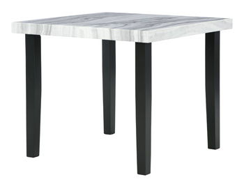 Mervannie - Square Dining Room Counter Table - Gray / Black