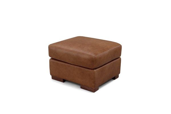 INGLEWOOD OTTOMAN -VINTAGE BROWN DERBY