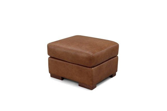 INGLEWOOD OTTOMAN -VINTAGE BROWN DERBY