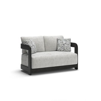 Salina Bay - Loveseat With Cushion - Black / Gray