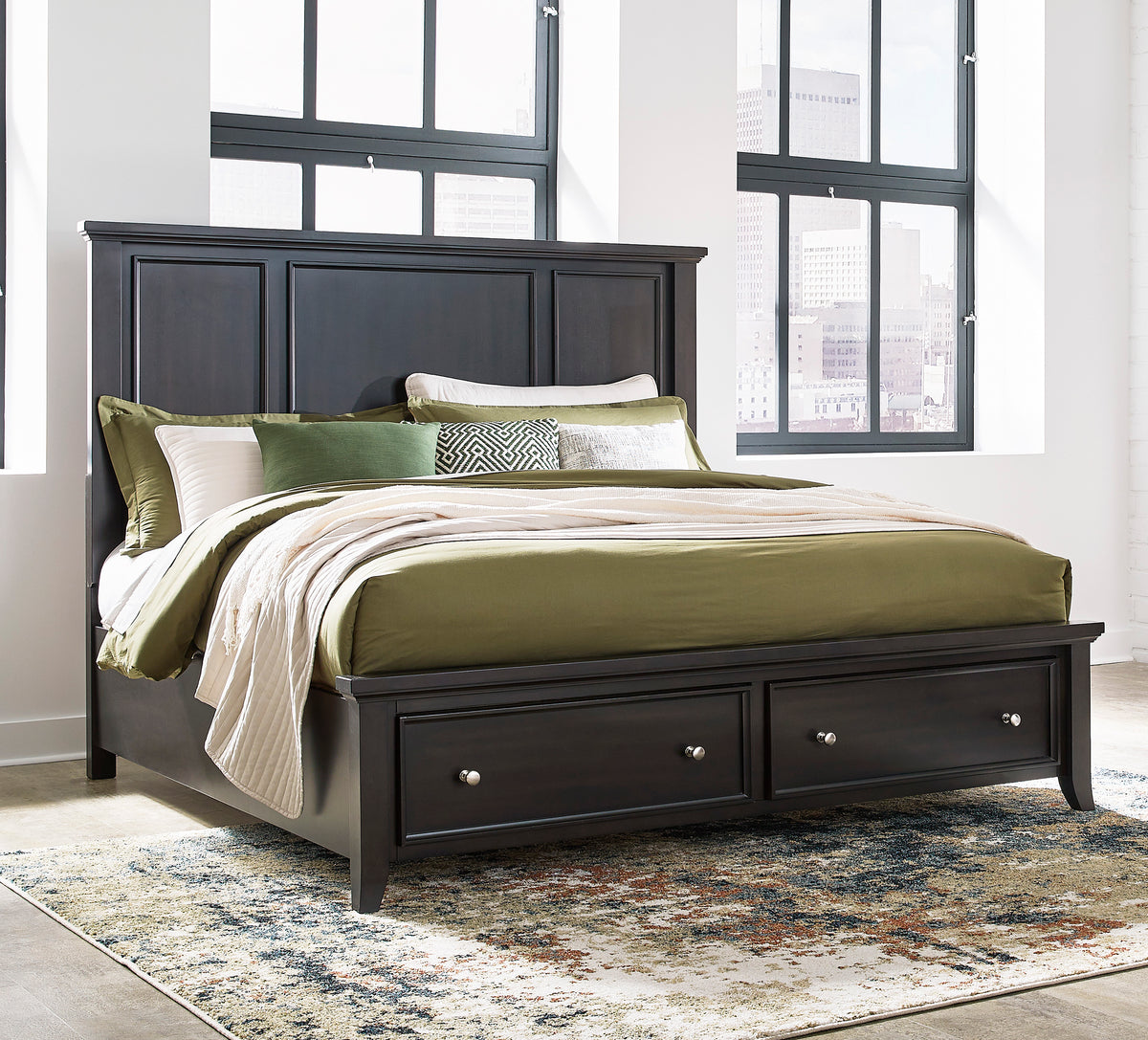 Bambori King Storage Bed with 2 Night Stands