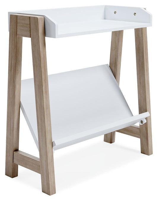 Blariden - Small Bookcase - White / Tan