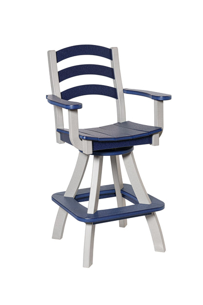 Seabreak Bar Swivel Chair w/ Arms Wood Grain