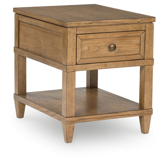 Sharlance - Rectangular End Table - Light Brown