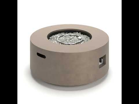 Midnight Mountain - Round Fire Pit With Tank Cover - Light Brown